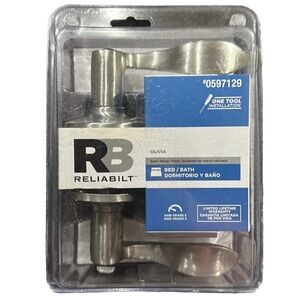 Reliabilt Olivia Satin Nickel Bed/Bath Privacy Door Handle Set~NEW!